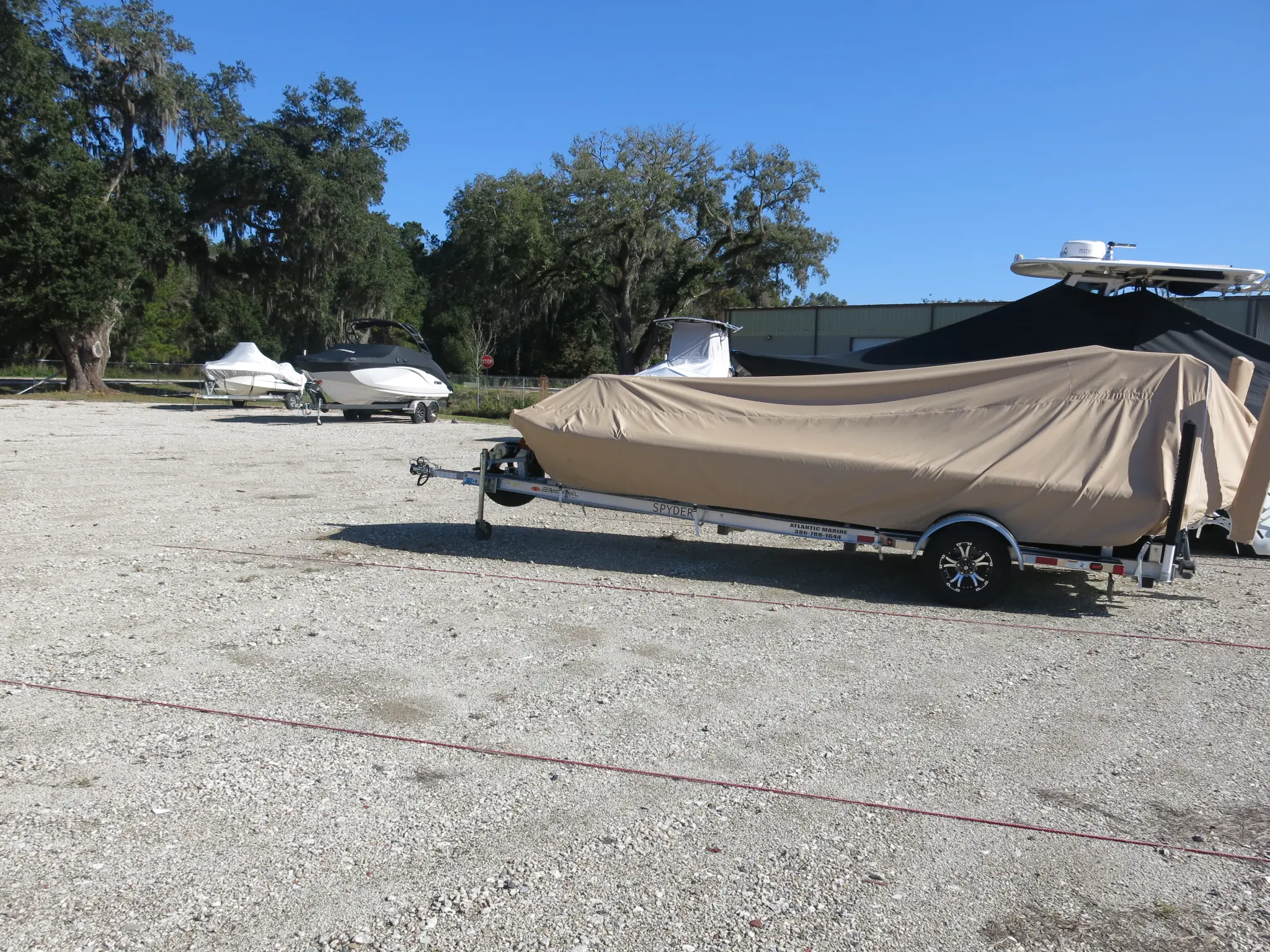 Covered boats at BCC Storage